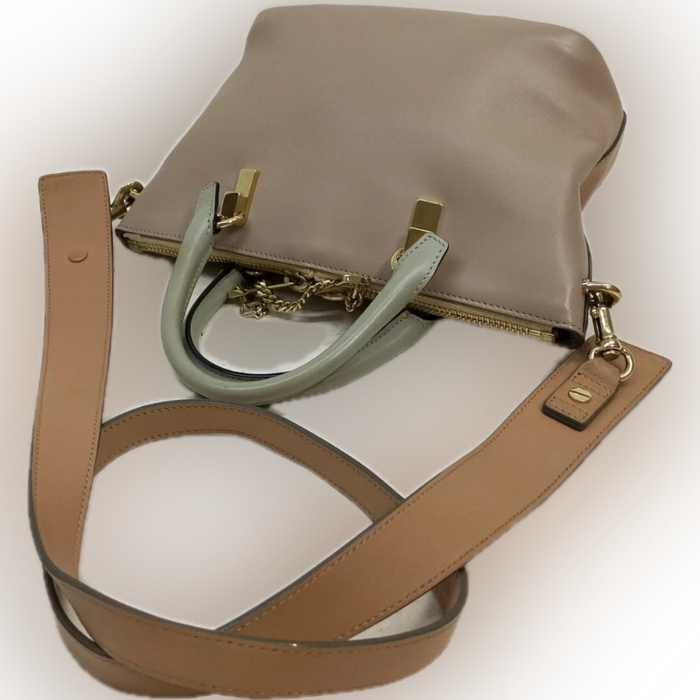 Chloe Tan Mini Baylee Tote Bag with Crossbody Strap - Picture 3 of 8